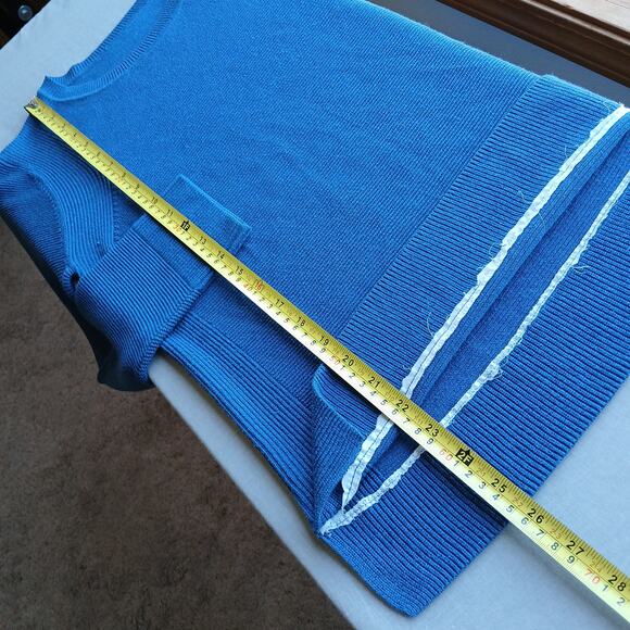 Hilary Radley Heather Blue Ribbed Knit Sweater L long sleeve crew neck altered - Picture 9 of 12